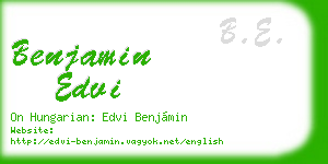 benjamin edvi business card